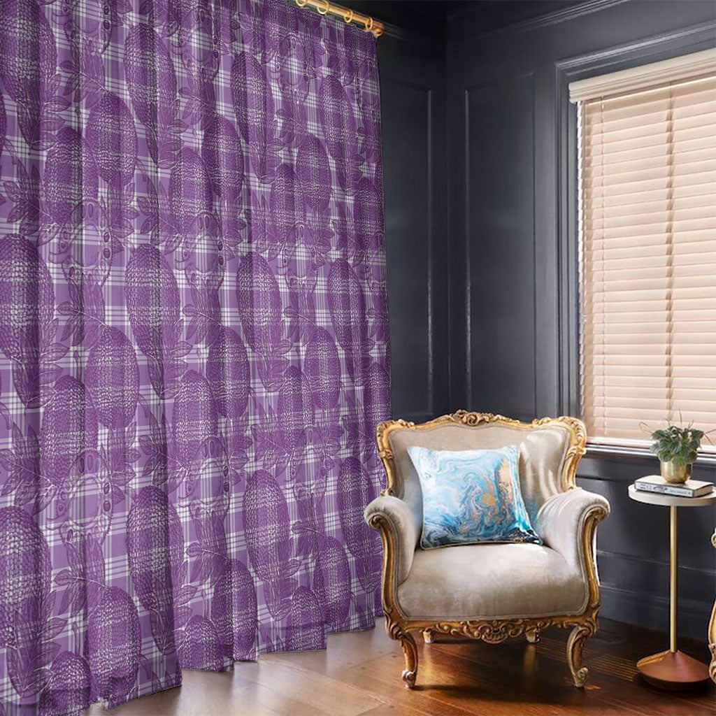 Poni Hawaii Breadfruit Palaka Motifs Window Curtain LT14 - Polynesian Pride