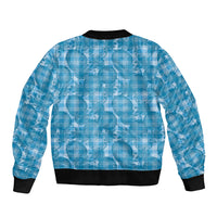 Polu Hawaii Breadfruit Palaka Motifs Sleeve Zip Bomber Jacket LT14 - Polynesian Pride