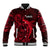 French Polynesia Tahiti Baseball Jacket Polynesian Shark Tattoo With Hibiscus Red Version LT14 Unisex Red - Polynesian Pride