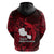 French Polynesia Tahiti Hoodie Polynesian Shark Tattoo With Hibiscus Red Version LT14 - Polynesian Pride