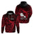 French Polynesia Tahiti Hoodie Polynesian Shark Tattoo With Hibiscus Red Version LT14 - Polynesian Pride