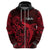 French Polynesia Tahiti Hoodie Polynesian Shark Tattoo With Hibiscus Red Version LT14 - Polynesian Pride