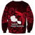 French Polynesia Tahiti Sweatshirt Polynesian Shark Tattoo With Hibiscus Red Version LT14 - Polynesian Pride