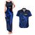 French Polynesia Tahiti Couples Matching Tank Maxi Dress and Hawaiian Shirt Polynesian Shark Tattoo With Hibiscus Blue Version LT14 Blue - Polynesian Pride