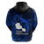 French Polynesia Tahiti Hoodie Polynesian Shark Tattoo With Hibiscus Blue Version LT14 - Polynesian Pride