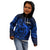 French Polynesia Tahiti Kid Hoodie Polynesian Shark Tattoo With Hibiscus Blue Version LT14 - Polynesian Pride