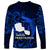 French Polynesia Tahiti Long Sleeve Shirt Polynesian Shark Tattoo With Hibiscus Blue Version LT14 - Polynesian Pride