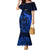 French Polynesia Tahiti Mermaid Dress Polynesian Shark Tattoo With Hibiscus Blue Version LT14 Women Blue - Polynesian Pride