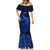 French Polynesia Tahiti Mermaid Dress Polynesian Shark Tattoo With Hibiscus Blue Version LT14 - Polynesian Pride