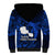 French Polynesia Tahiti Sherpa Hoodie Polynesian Shark Tattoo With Hibiscus Blue Version LT14 - Polynesian Pride