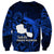 French Polynesia Tahiti Sweatshirt Polynesian Shark Tattoo With Hibiscus Blue Version LT14 - Polynesian Pride