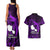 French Polynesia Tahiti Couples Matching Tank Maxi Dress and Hawaiian Shirt Polynesian Shark Tattoo With Hibiscus Purple Version LT14 - Polynesian Pride