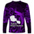 French Polynesia Tahiti Long Sleeve Shirt Polynesian Shark Tattoo With Hibiscus Purple Version LT14 - Polynesian Pride