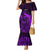 French Polynesia Tahiti Mermaid Dress Polynesian Shark Tattoo With Hibiscus Purple Version LT14 Women Purple - Polynesian Pride