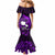 French Polynesia Tahiti Mermaid Dress Polynesian Shark Tattoo With Hibiscus Purple Version LT14 - Polynesian Pride