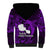 French Polynesia Tahiti Sherpa Hoodie Polynesian Shark Tattoo With Hibiscus Purple Version LT14 - Polynesian Pride