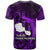 French Polynesia Tahiti T Shirt Polynesian Shark Tattoo With Hibiscus Purple Version LT14 - Polynesian Pride