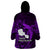 French Polynesia Tahiti Wearable Blanket Hoodie Polynesian Shark Tattoo With Hibiscus Purple Version LT14 - Polynesian Pride