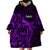 French Polynesia Tahiti Wearable Blanket Hoodie Polynesian Shark Tattoo With Hibiscus Purple Version LT14 - Polynesian Pride