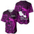 French Polynesia Tahiti Baseball Jersey Polynesian Shark Tattoo With Hibiscus Pink Version LT14 - Polynesian Pride