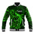 French Polynesia Tahiti Baseball Jacket Polynesian Shark Tattoo With Hibiscus Green Version LT14 Unisex Green - Polynesian Pride