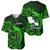 French Polynesia Tahiti Baseball Jersey Polynesian Shark Tattoo With Hibiscus Green Version LT14 - Polynesian Pride