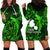 French Polynesia Tahiti Hoodie Dress Polynesian Shark Tattoo With Hibiscus Green Version LT14 - Polynesian Pride