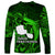 French Polynesia Tahiti Long Sleeve Shirt Polynesian Shark Tattoo With Hibiscus Green Version LT14 - Polynesian Pride