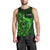 French Polynesia Tahiti Men Tank Top Polynesian Shark Tattoo With Hibiscus Green Version LT14 - Polynesian Pride