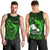 French Polynesia Tahiti Men Tank Top Polynesian Shark Tattoo With Hibiscus Green Version LT14 - Polynesian Pride