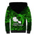 French Polynesia Tahiti Sherpa Hoodie Polynesian Shark Tattoo With Hibiscus Green Version LT14 - Polynesian Pride