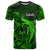 French Polynesia Tahiti T Shirt Polynesian Shark Tattoo With Hibiscus Green Version LT14 Green - Polynesian Pride