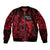 French Polynesia Bora Bora Bomber Jacket Polynesian Shark Tattoo With Hibiscus Red Version LT14 Unisex Red - Polynesian Pride