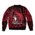 French Polynesia Bora Bora Bomber Jacket Polynesian Shark Tattoo With Hibiscus Red Version LT14 - Polynesian Pride