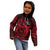 French Polynesia Bora Bora Kid Hoodie Polynesian Shark Tattoo With Hibiscus Red Version LT14 - Polynesian Pride