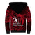 French Polynesia Bora Bora Sherpa Hoodie Polynesian Shark Tattoo With Hibiscus Red Version LT14 - Polynesian Pride