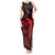 French Polynesia Bora Bora Tank Maxi Dress Polynesian Shark Tattoo With Hibiscus Red Version LT14 Women Red - Polynesian Pride