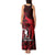 French Polynesia Bora Bora Tank Maxi Dress Polynesian Shark Tattoo With Hibiscus Red Version LT14 - Polynesian Pride