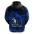 French Polynesia Bora Bora Hoodie Polynesian Shark Tattoo With Hibiscus Blue Version LT14 - Polynesian Pride