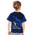 French Polynesia Bora Bora Kid T Shirt Polynesian Shark Tattoo With Hibiscus Blue Version LT14 - Polynesian Pride