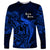 French Polynesia Bora Bora Long Sleeve Shirt Polynesian Shark Tattoo With Hibiscus Blue Version LT14 Unisex Blue - Polynesian Pride