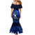 French Polynesia Bora Bora Mermaid Dress Polynesian Shark Tattoo With Hibiscus Blue Version LT14 - Polynesian Pride