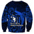 French Polynesia Bora Bora Sweatshirt Polynesian Shark Tattoo With Hibiscus Blue Version LT14 - Polynesian Pride