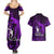 French Polynesia Bora Bora Couples Matching Summer Maxi Dress and Hawaiian Shirt Polynesian Shark Tattoo With Hibiscus Purple Version LT14 - Polynesian Pride