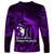 French Polynesia Bora Bora Long Sleeve Shirt Polynesian Shark Tattoo With Hibiscus Purple Version LT14 - Polynesian Pride