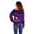 French Polynesia Bora Bora Off Shoulder Sweater Polynesian Shark Tattoo With Hibiscus Purple Version LT14 - Polynesian Pride