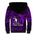 French Polynesia Bora Bora Sherpa Hoodie Polynesian Shark Tattoo With Hibiscus Purple Version LT14 - Polynesian Pride