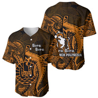 French Polynesia Bora Bora Baseball Jersey Polynesian Shark Tattoo With Hibiscus Red Version LT14 - Polynesian Pride
