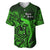 French Polynesia Bora Bora Baseball Jersey Polynesian Shark Tattoo With Hibiscus Green Version LT14 Green - Polynesian Pride