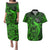 French Polynesia Bora Bora Couples Matching Puletasi Dress and Hawaiian Shirt Polynesian Shark Tattoo With Hibiscus Green Version LT14 Green - Polynesian Pride